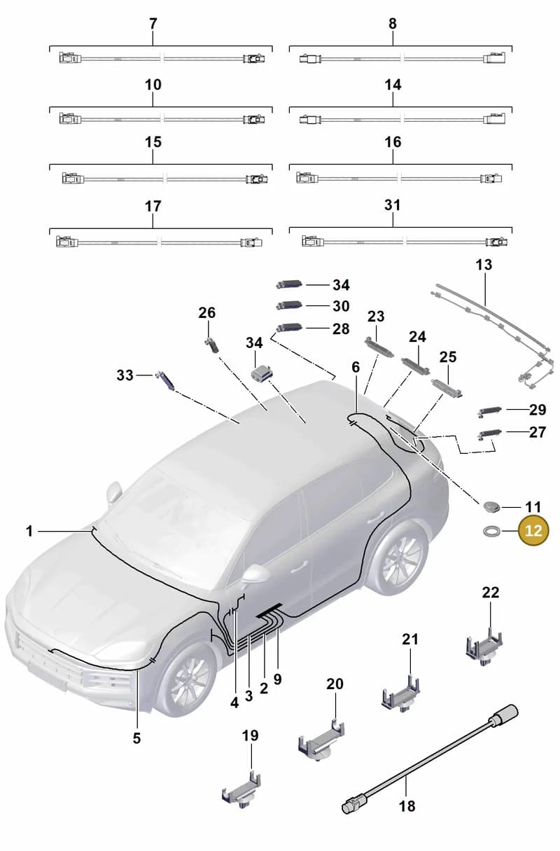 9Y0035615 — Porsche Cayenne Coupe (2023-2023) diagram p60912100, position 12