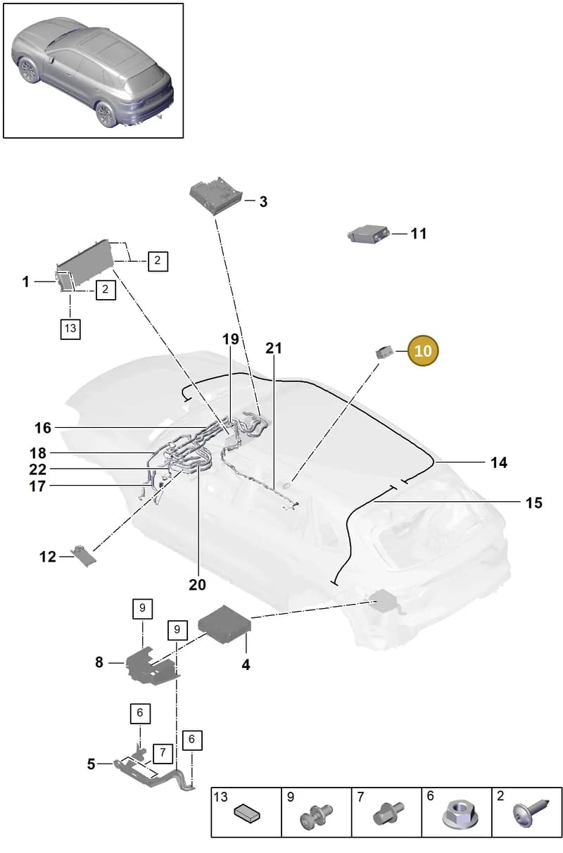 9Y0035736 — Porsche Cayenne (2017-2023) diagram p51911000, position 10