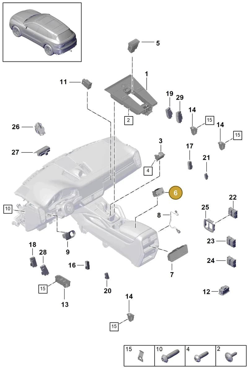 9Y0035736 — Porsche Cayenne (2017-2023) diagram p51903010, position 6