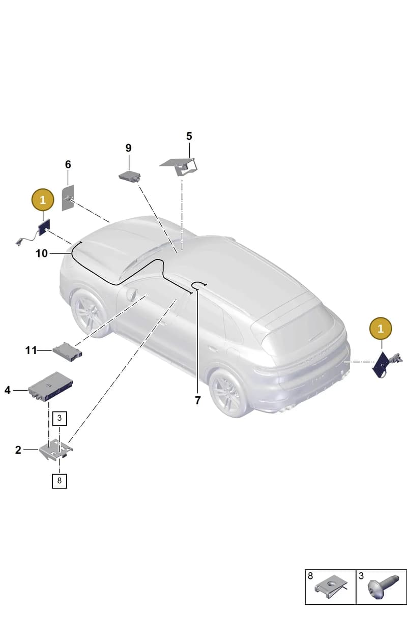 9Y0051506A — Porsche Cayenne Coupe (2023-2023) diagram p60911200, position 1