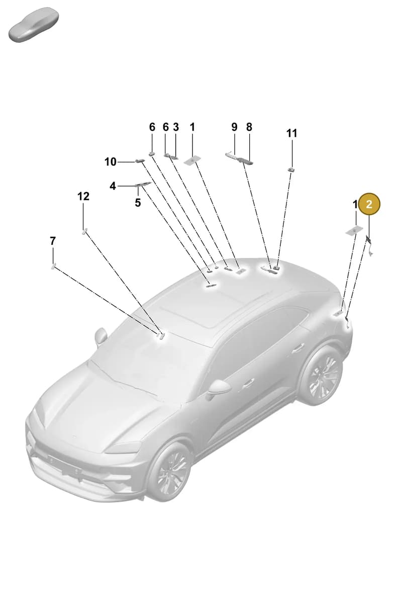 9Y0051506A — Porsche Macan (2024-2024) diagram p61911300, position 2