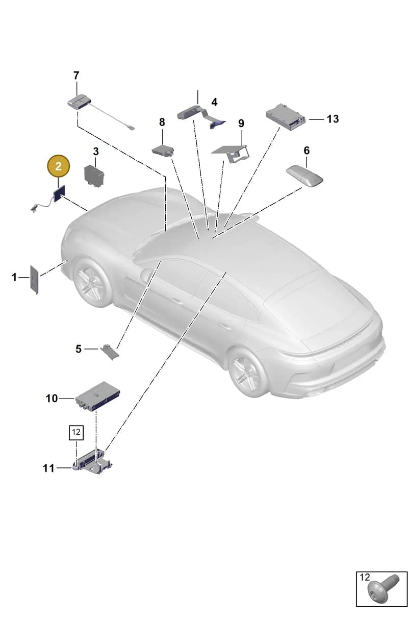 9Y0051506A — Porsche Panamera (2023-2025) diagram p62911200, position 2