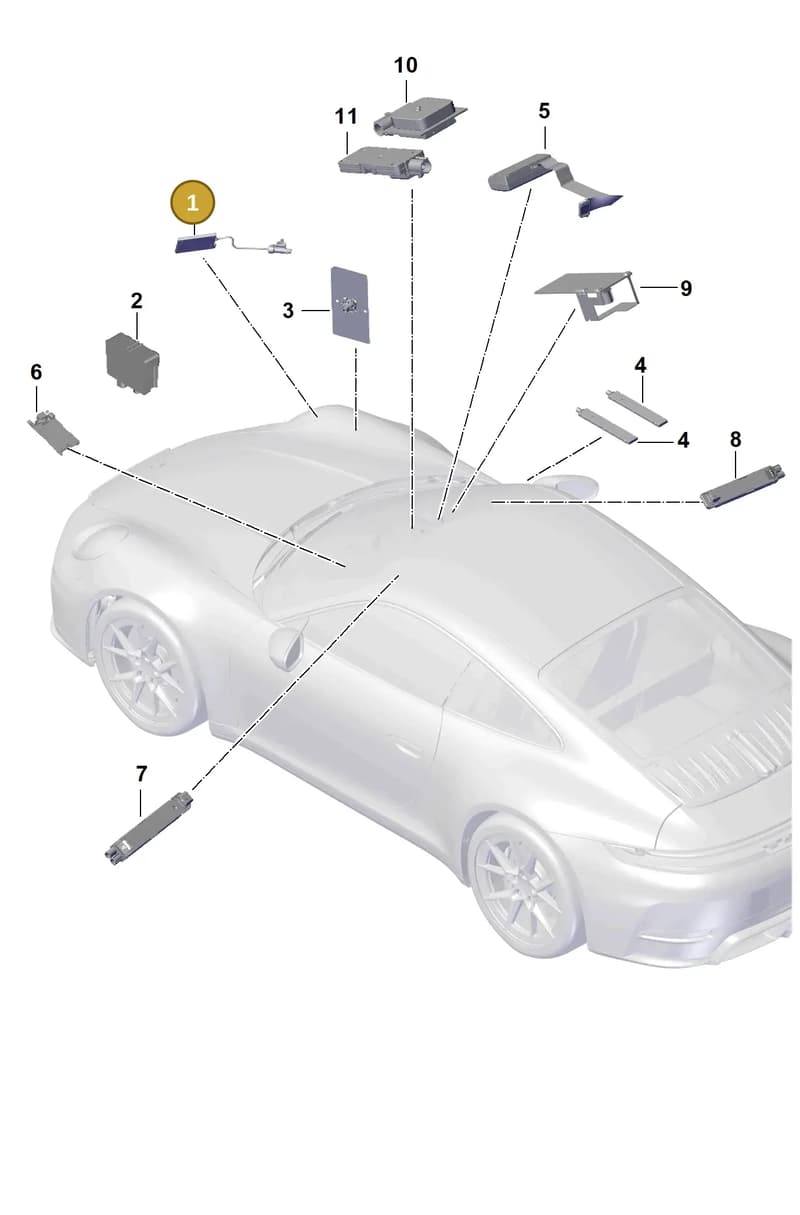 9Y0051506A — Porsche 911 (2024-2025) diagram p63911200, position 1