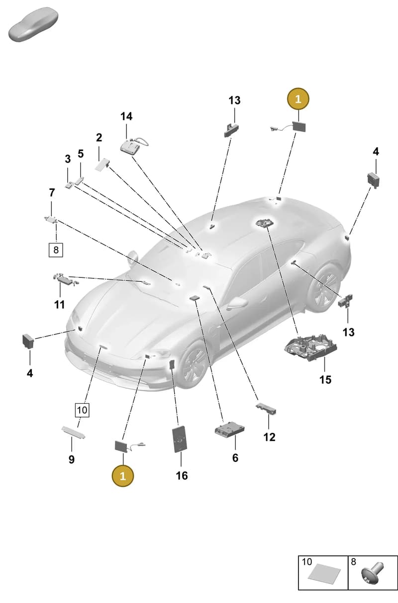 9Y0051506A — Porsche Taycan Sport Turismo (2023-2025) diagram p64911200, position 1