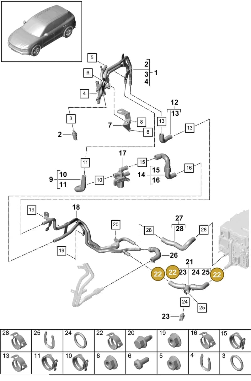 9Y0121059 — Porsche Cayenne (2017-2023) diagram p51105110, position 22