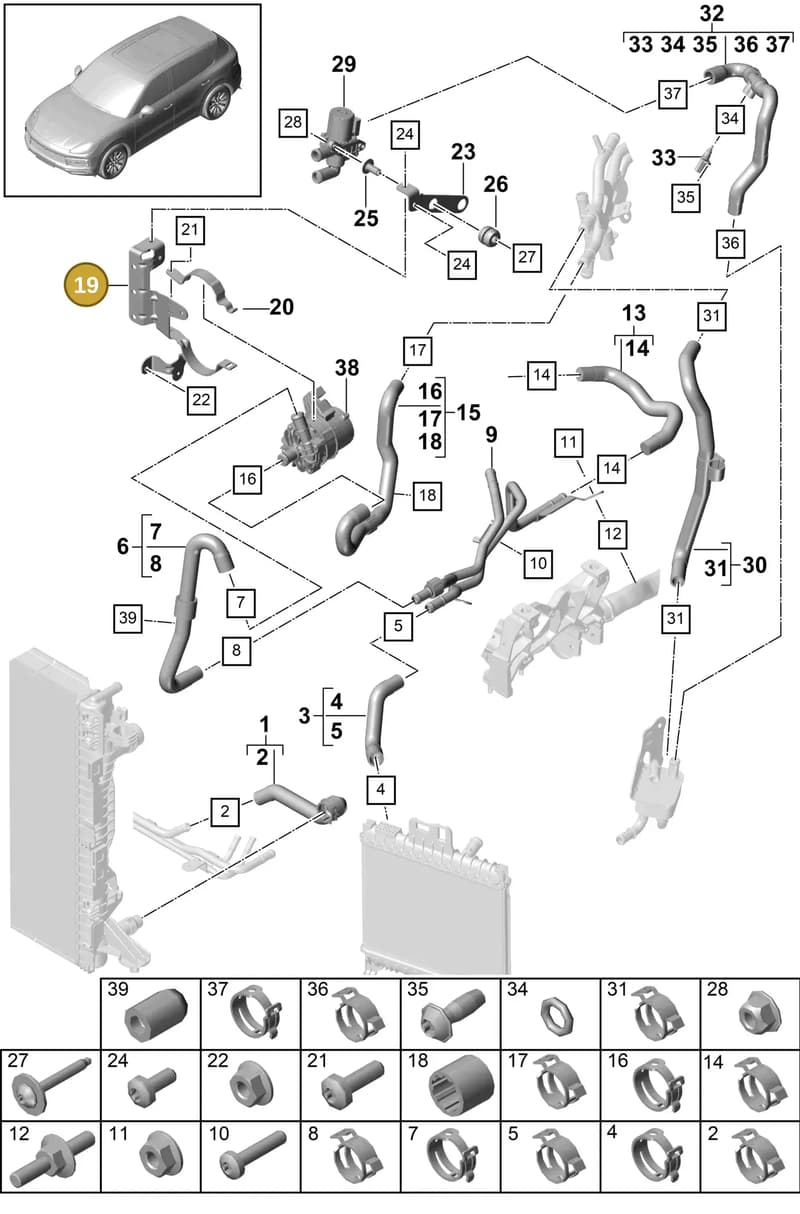 9Y0121241 — Porsche Cayenne (2017-2023) diagram p51105100, position 19