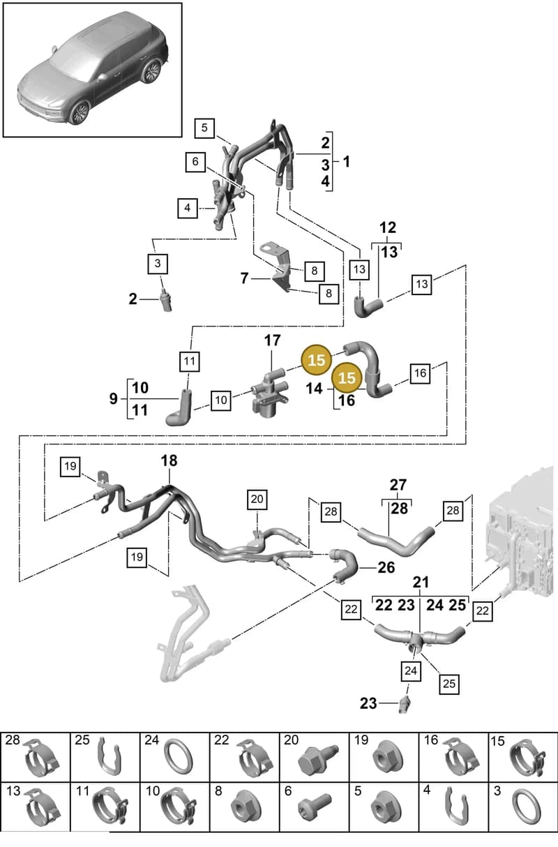 9Y0121449 — Porsche Cayenne (2017-2023) diagram p51105110, position 15