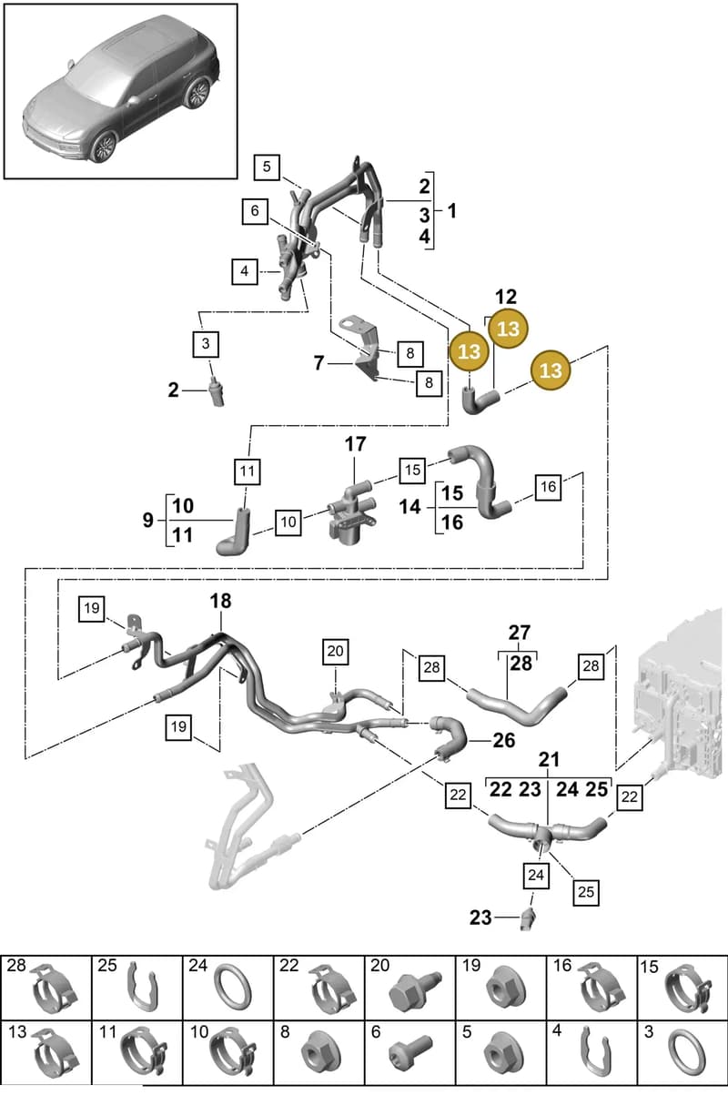 9Y0121485 — Porsche Cayenne (2017-2023) diagram p51105110, position 13