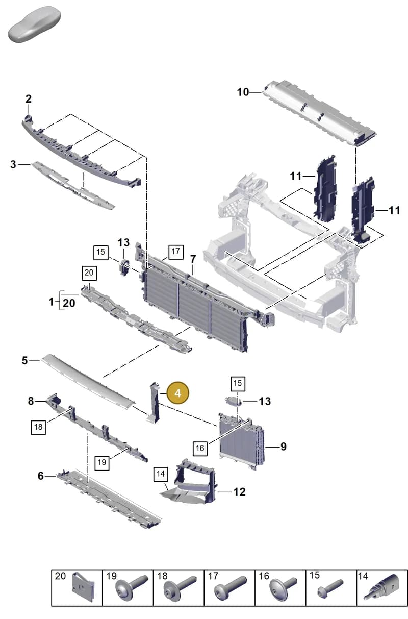9Y0121699JOK1 — Porsche Cayenne Coupe (2023-2023) diagram p60802100, position 4
