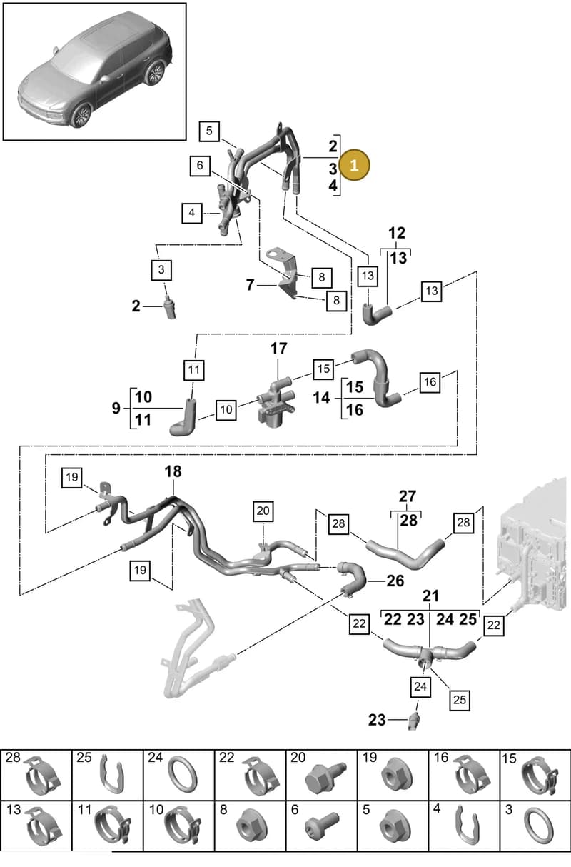 9Y0122109A — Porsche Cayenne (2017-2023) diagram p51105110, position 1