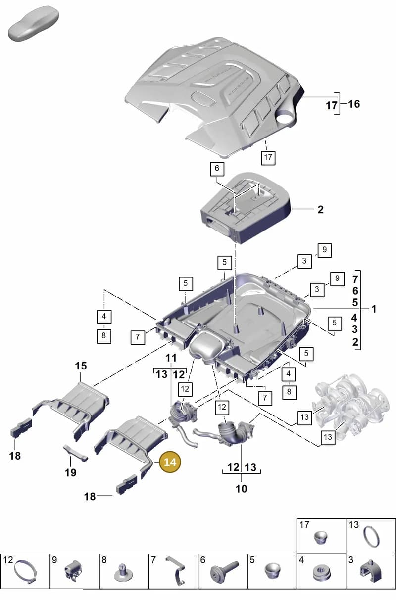 9Y0129509D — Porsche Cayenne Coupe (2023-2023) diagram p60106020, position 14