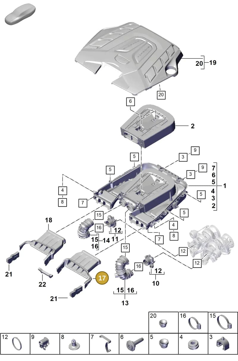 9Y0129509D — Porsche Cayenne Coupe (2023-2023) diagram p60106030, position 17