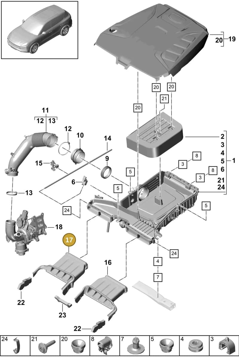 9Y0129510B — Porsche Cayenne (2017-2023) diagram p51106020, position 17
