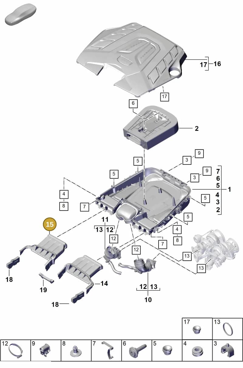 9Y0129510D — Porsche Cayenne Coupe (2023-2023) diagram p60106020, position 15