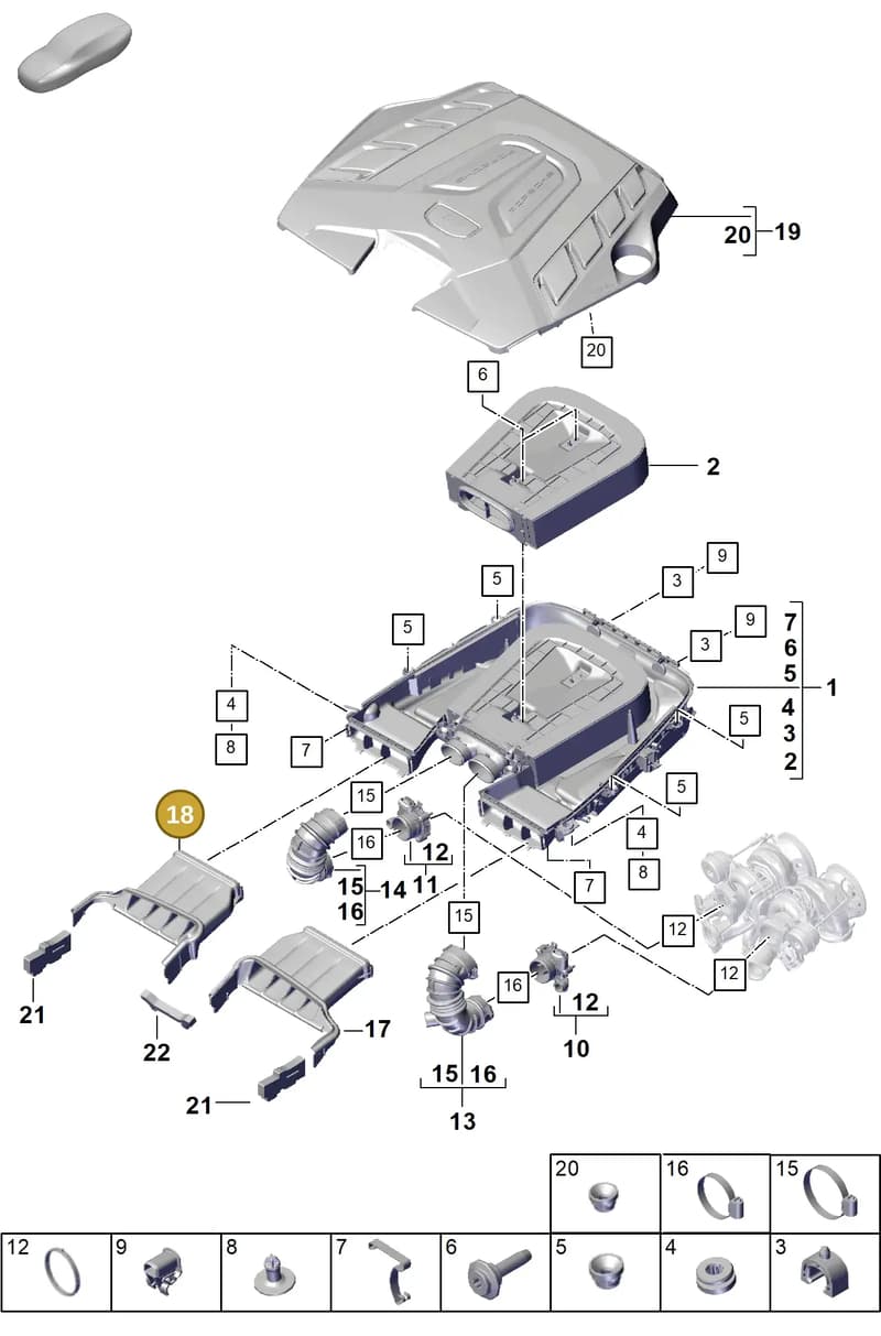 9Y0129510D — Porsche Cayenne Coupe (2023-2023) diagram p60106030, position 18