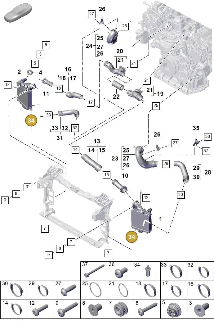 9Y0145631 — Porsche Cayenne Coupe (2023-2023) diagram p60107220, position 34