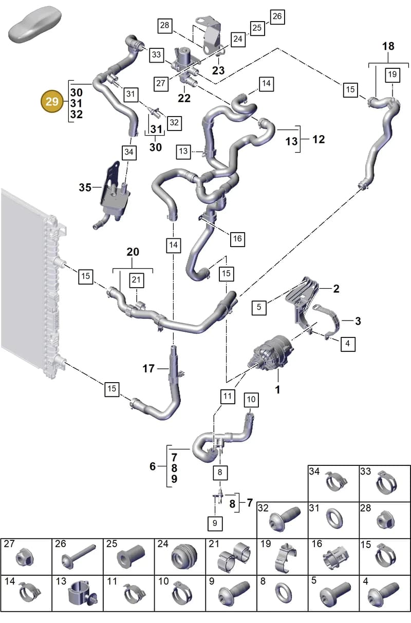 9Y0145916B — Porsche Cayenne Coupe (2023-2023) diagram p60105330, position 29