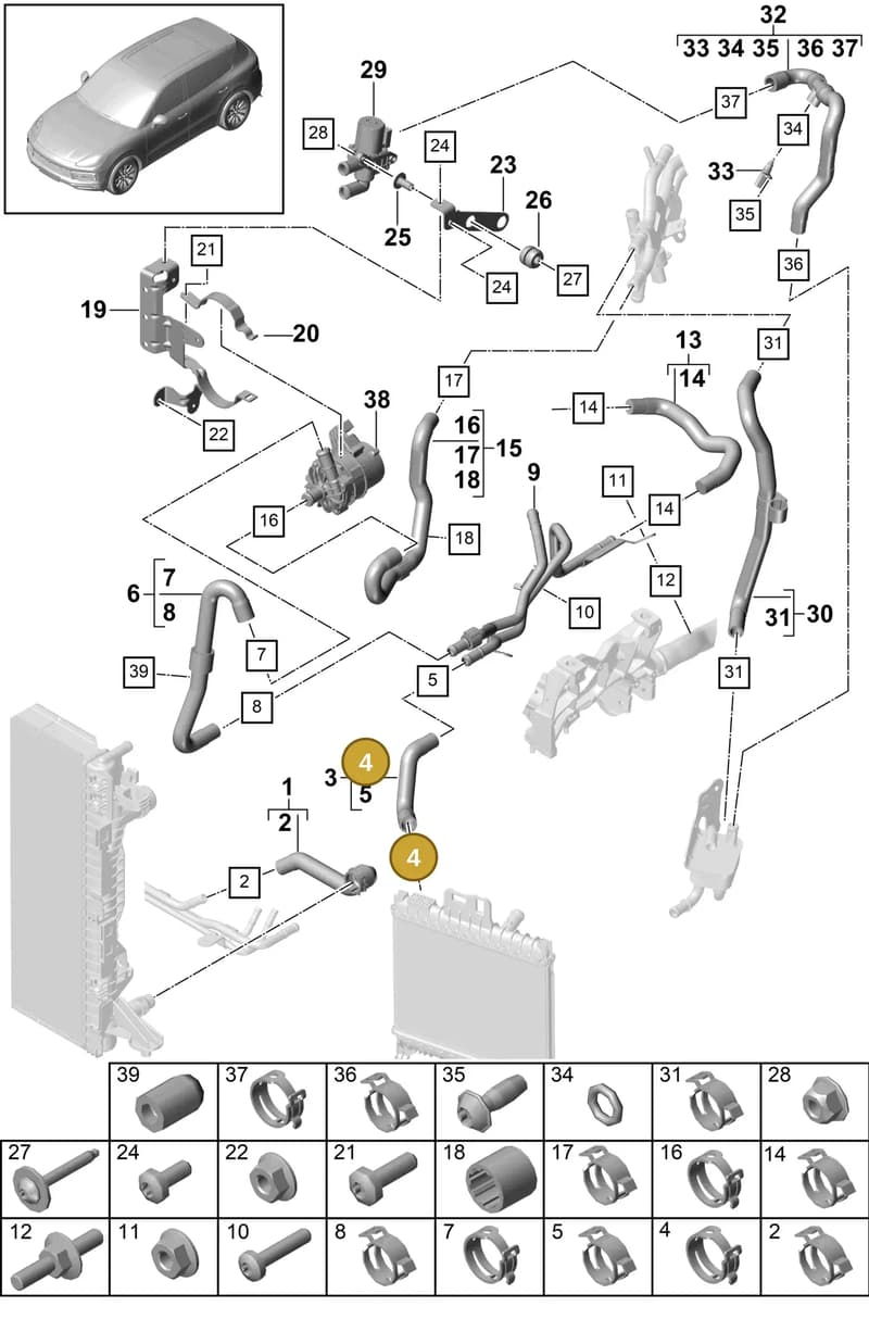 9Y0145947A — Porsche Cayenne (2017-2023) diagram p51105100, position 4