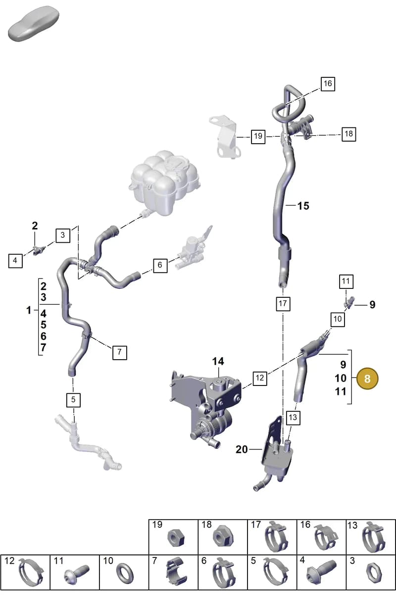 9Y0145963 — Porsche Cayenne Coupe (2023-2023) diagram p60105380, position 8