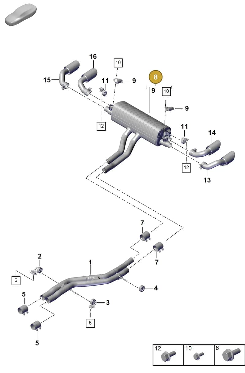 9Y0253125C — Porsche Cayenne Coupe (2023-2023) diagram p60203110, position 8