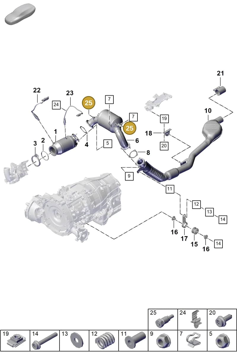 9Y0253296 — Porsche Cayenne Coupe (2023-2023) diagram p60202200, position 25