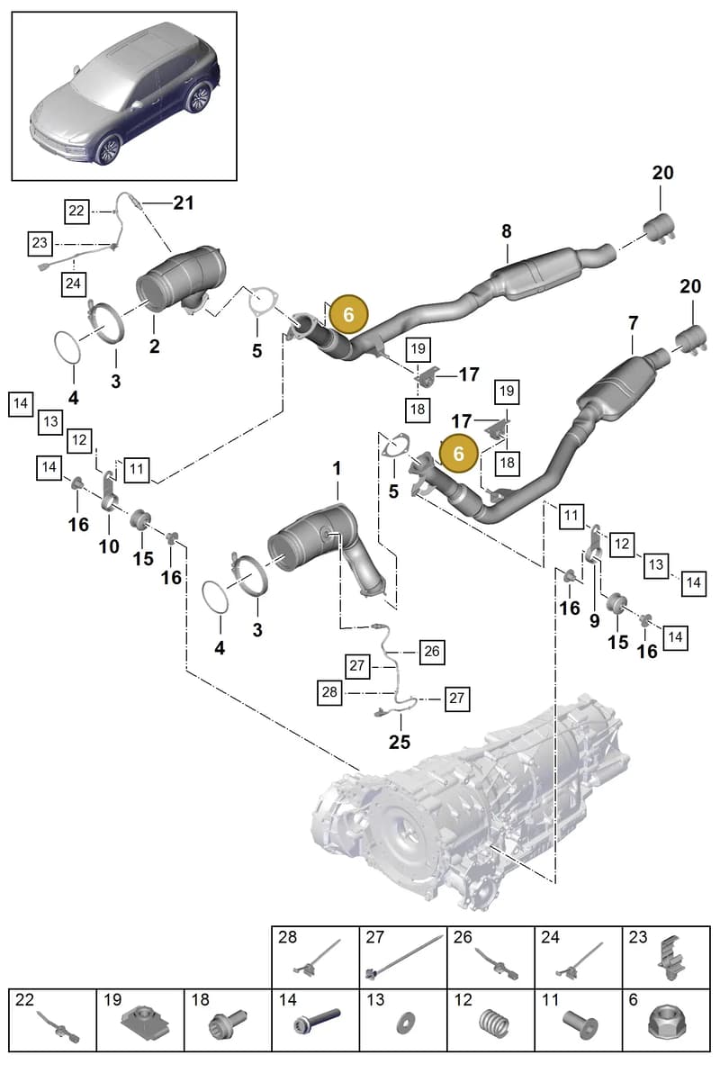 9Y0253301 — Porsche Cayenne (2017-2023) diagram p51202080, position 6