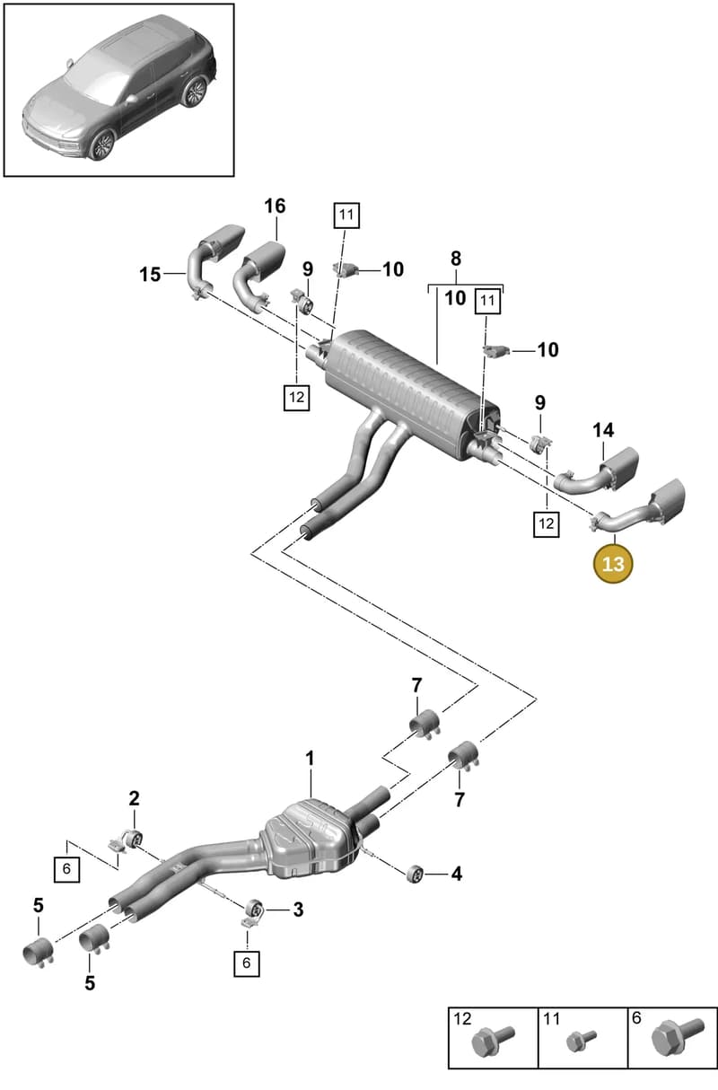 9Y0253823A — Porsche Cayenne (2017-2023) diagram p51203000, position 13