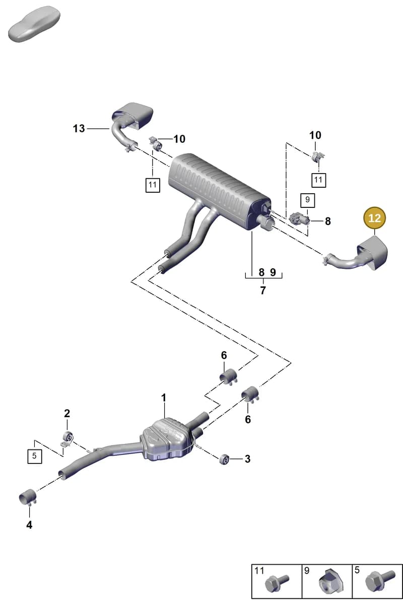 9Y0253823DS — Porsche Cayenne Coupe (2023-2023) diagram p60203020, position 12