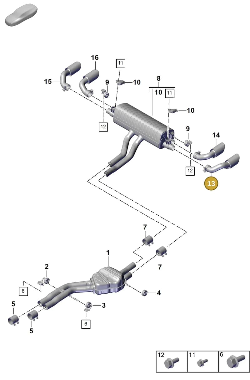 9Y0253823DT — Porsche Cayenne Coupe (2023-2023) diagram p60203040, position 13