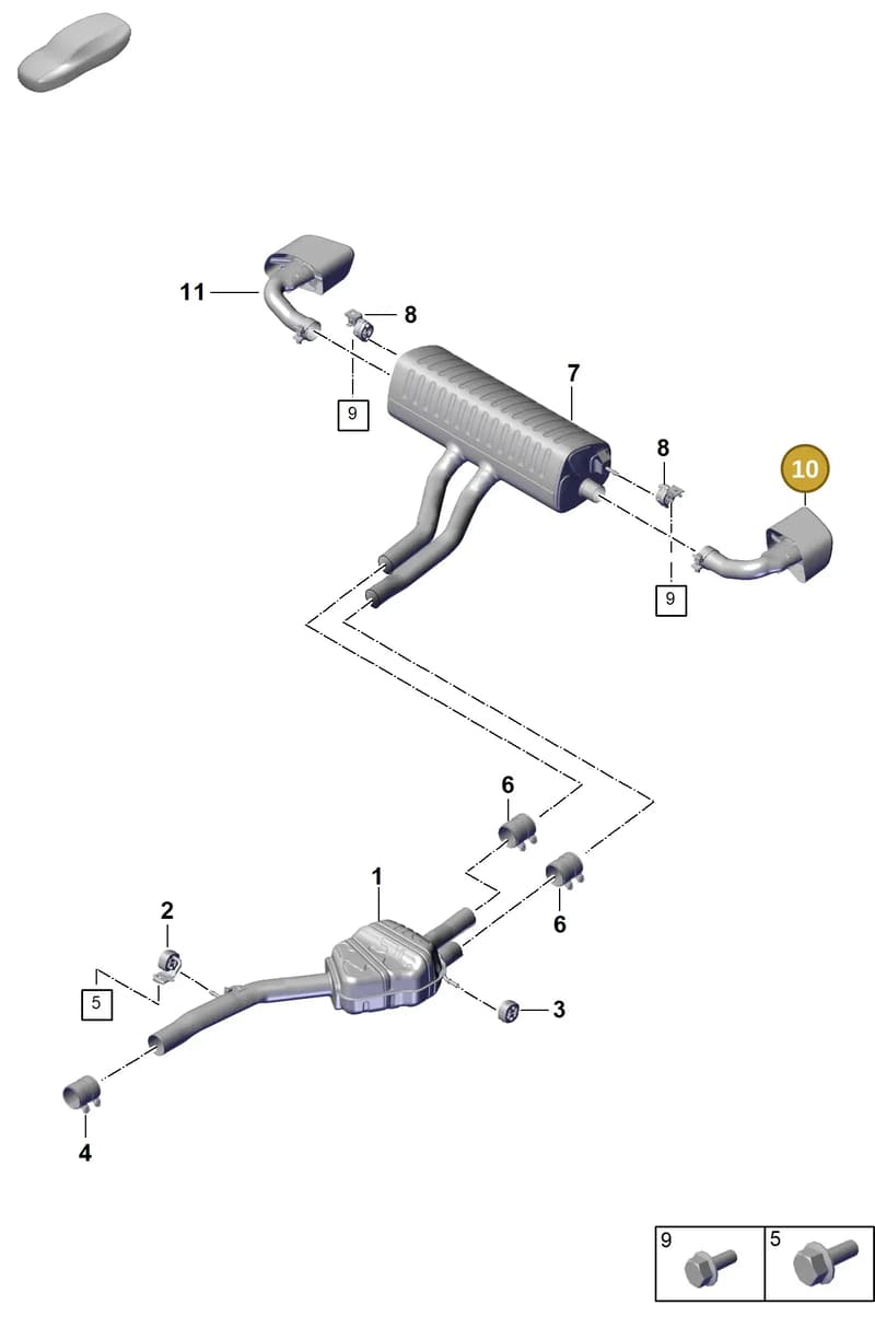 9Y0253823EA — Porsche Cayenne Coupe (2023-2023) diagram p60203010, position 10