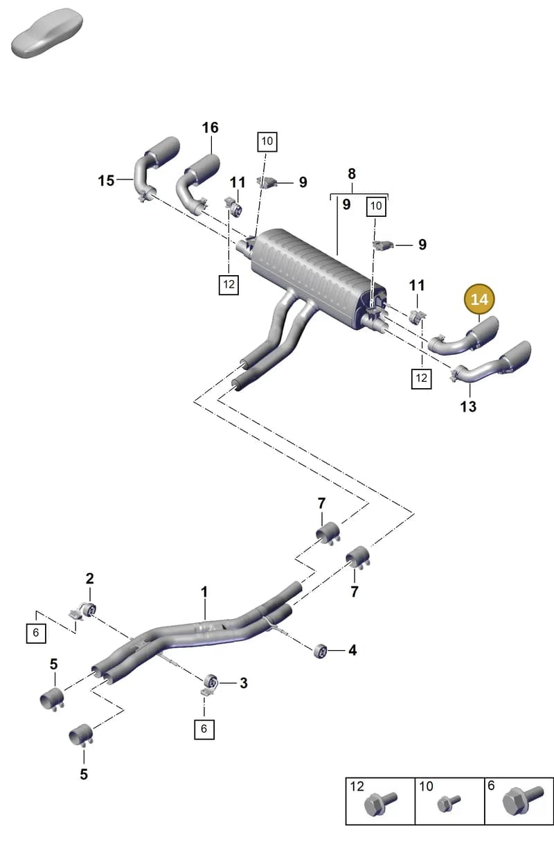 9Y0253823ED — Porsche Cayenne Coupe (2023-2023) diagram p60203110, position 14