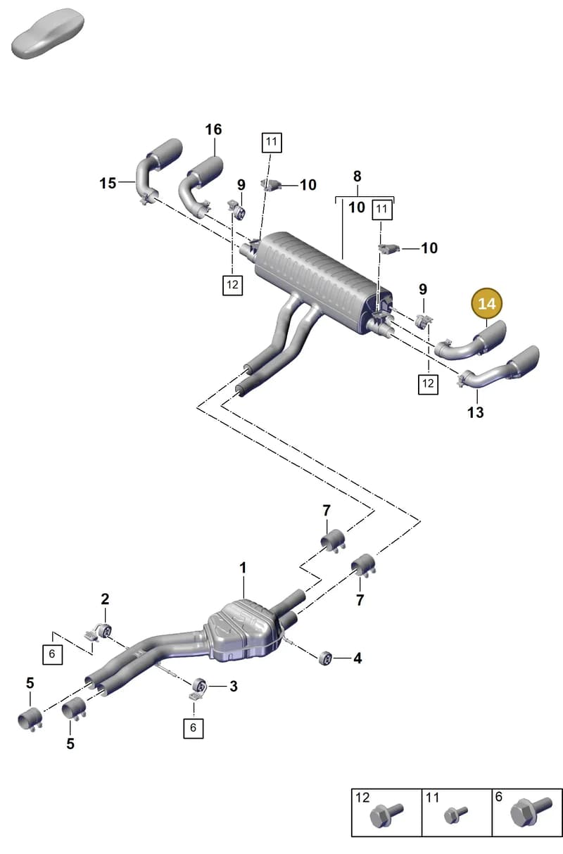 9Y0253823EE — Porsche Cayenne Coupe (2023-2023) diagram p60203040, position 14