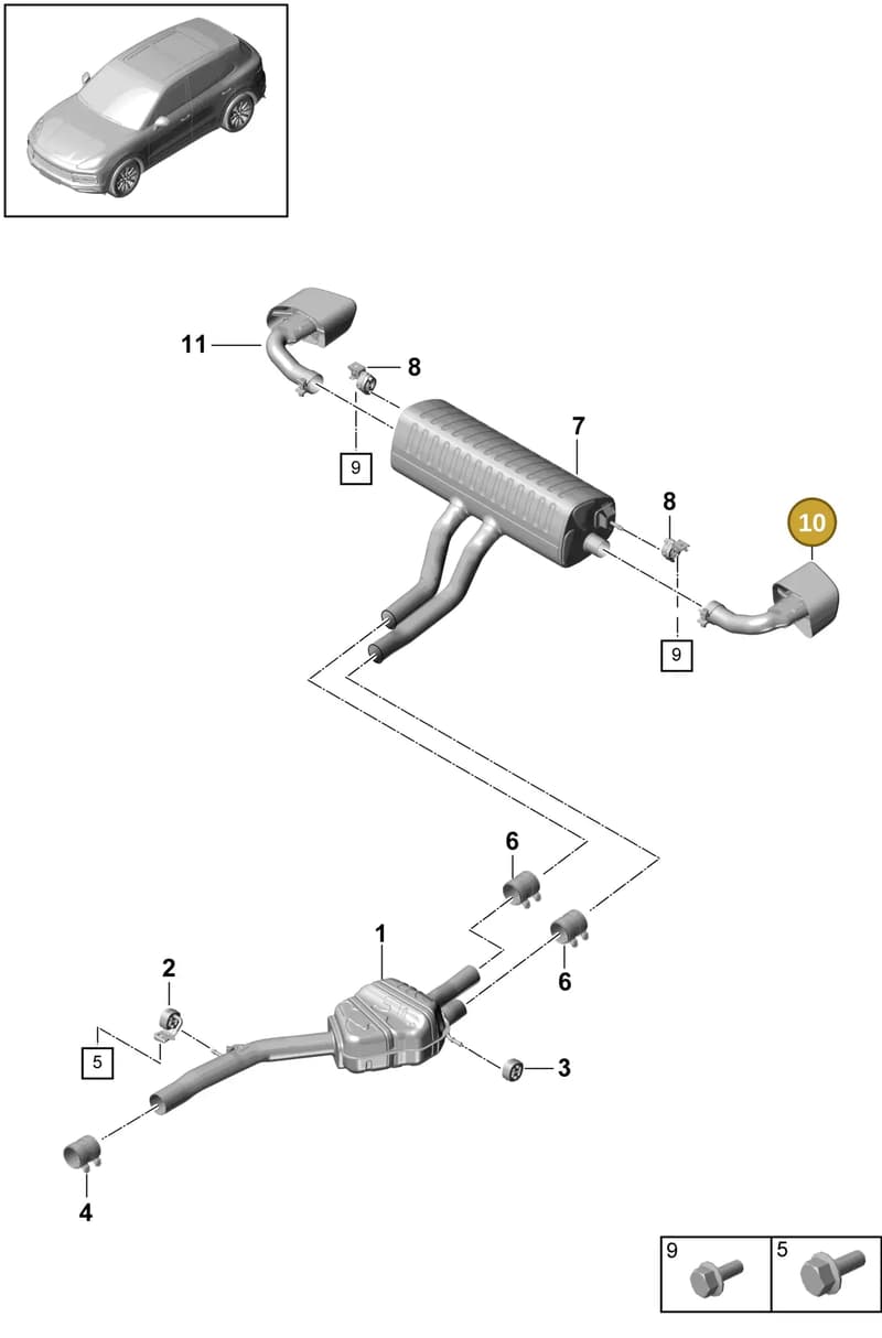 9Y0253823EJ — Porsche Cayenne (2017-2023) diagram p51203010, position 10