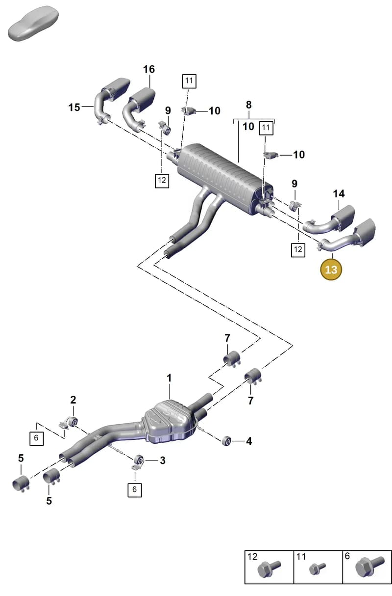 9Y0253823ES — Porsche Cayenne Coupe (2023-2023) diagram p60203050, position 13
