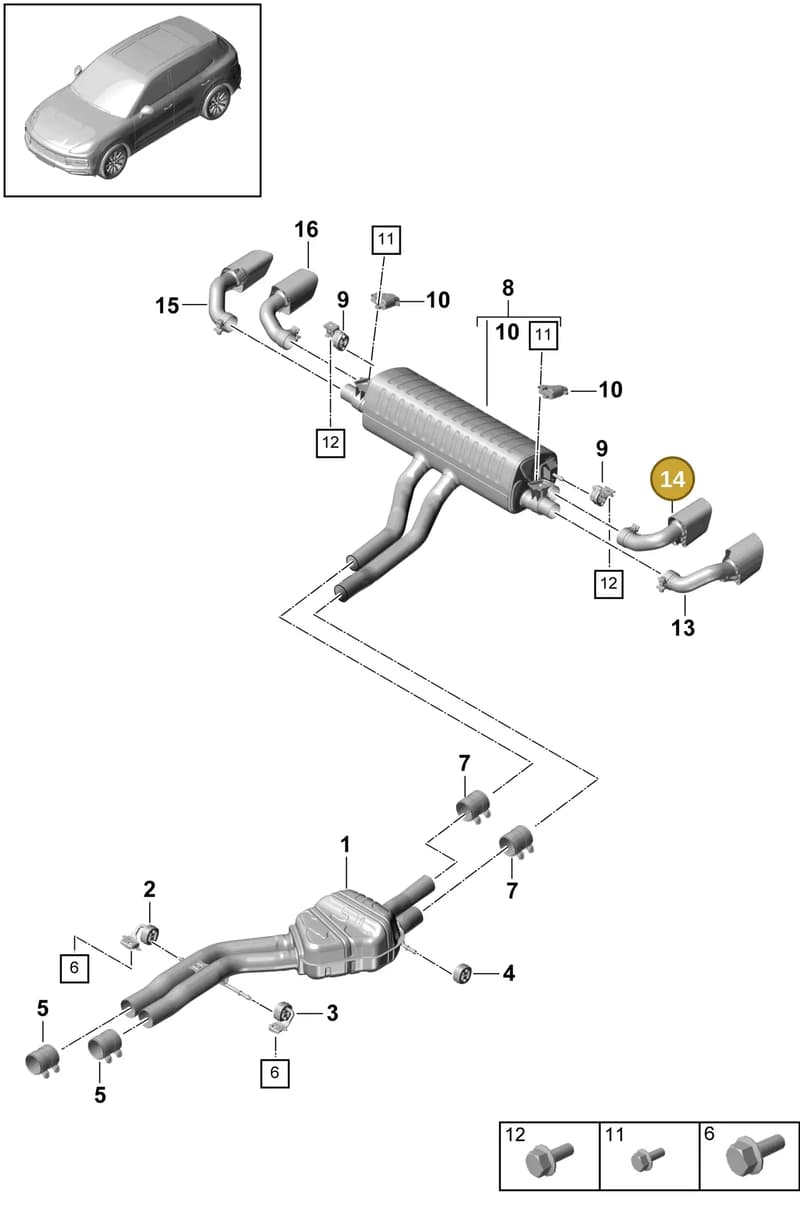9Y0253823F — Porsche Cayenne (2017-2023) diagram p51203000, position 14