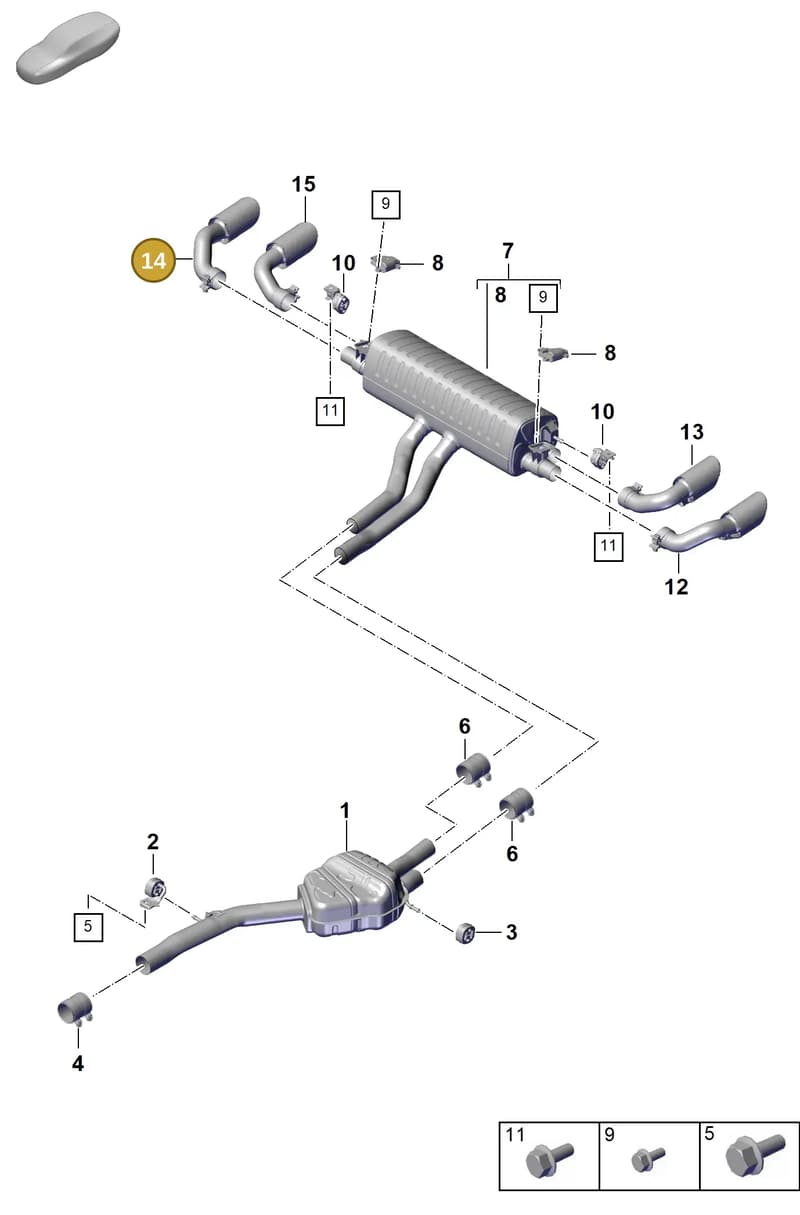 9Y0253824DH — Porsche Cayenne Coupe (2023-2023) diagram p60203100, position 14