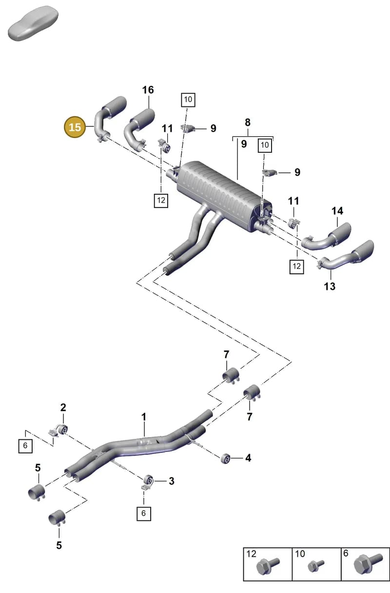 9Y0253824DH — Porsche Cayenne Coupe (2023-2023) diagram p60203110, position 15