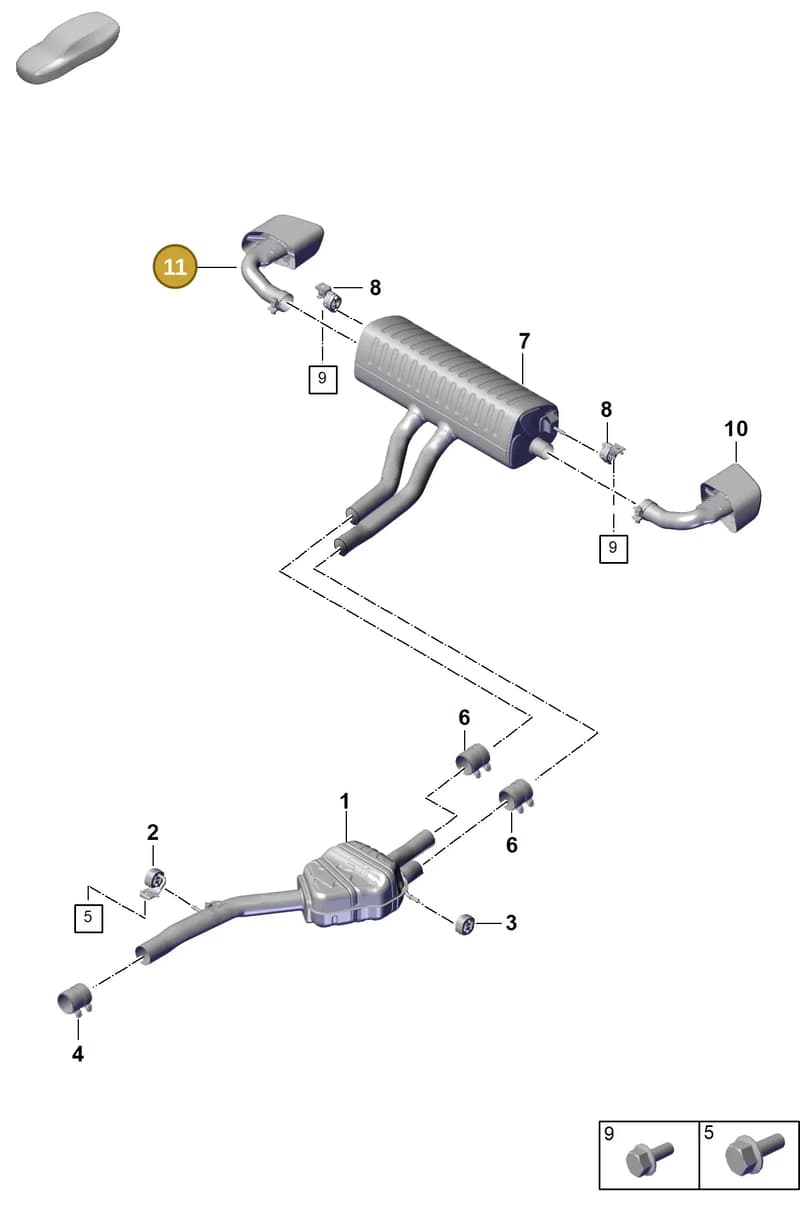 9Y0253824DK — Porsche Cayenne Coupe (2023-2023) diagram p60203010, position 11