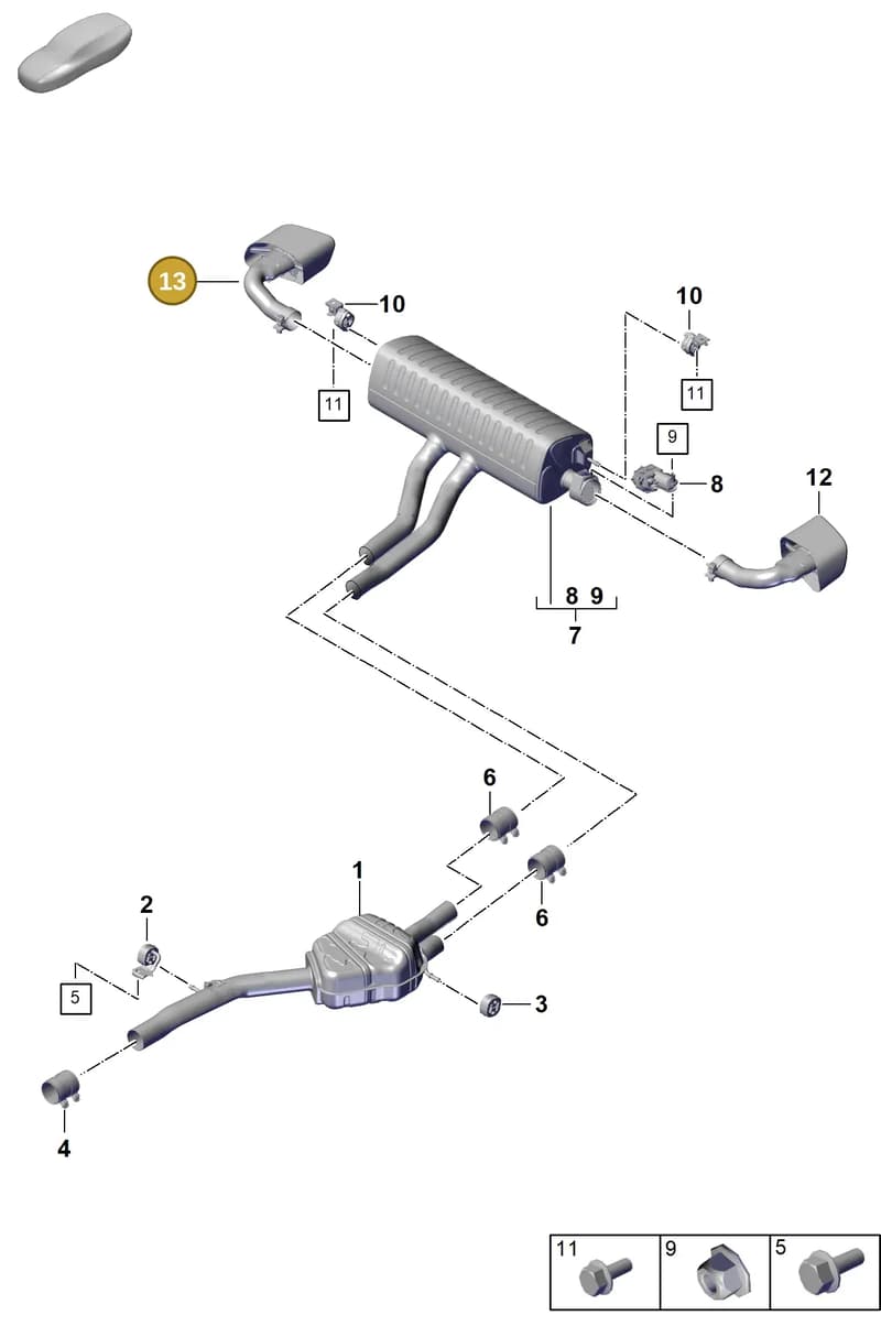 9Y0253824DK — Porsche Cayenne Coupe (2023-2023) diagram p60203020, position 13