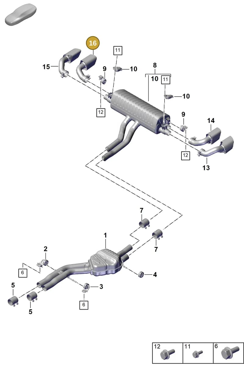 9Y0253824DM — Porsche Cayenne Coupe (2023-2023) diagram p60203050, position 16