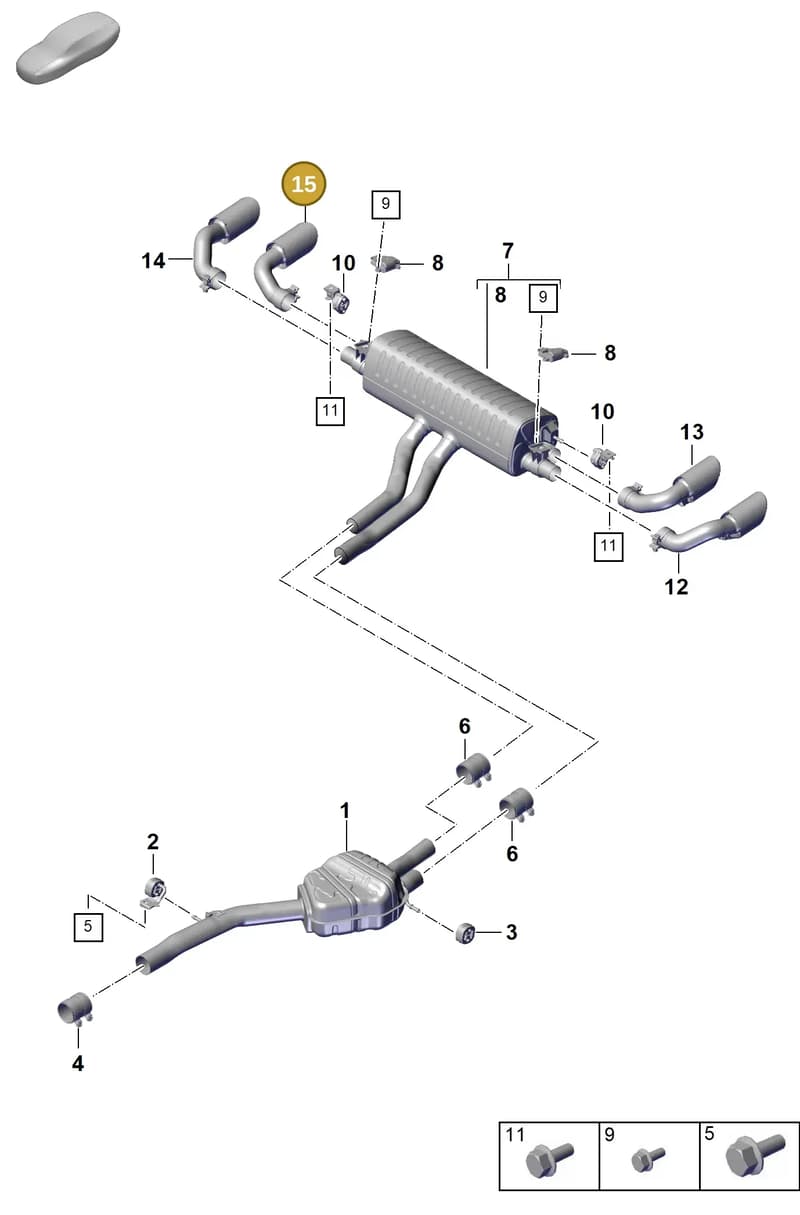9Y0253824DM — Porsche Cayenne Coupe (2023-2023) diagram p60203100, position 15