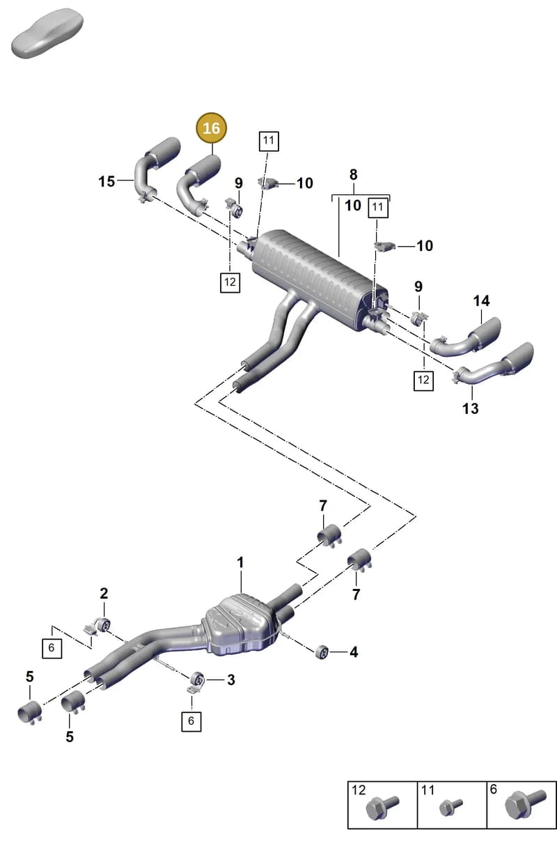 9Y0253824DN — Porsche Cayenne Coupe (2023-2023) diagram p60203040, position 16
