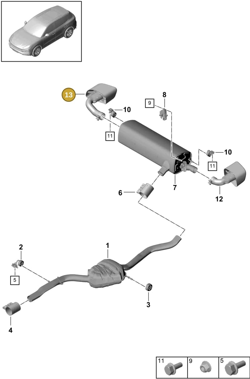 9Y0253824DQ — Porsche Cayenne (2017-2023) diagram p51203020, position 13