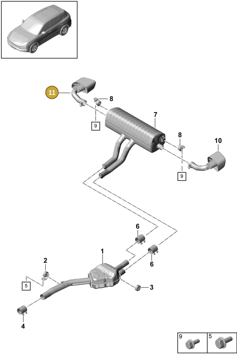 9Y0253824DR — Porsche Cayenne (2017-2023) diagram p51203010, position 11