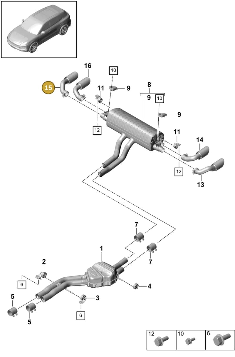 9Y0253824EA — Porsche Cayenne (2017-2023) diagram p51203030, position 15