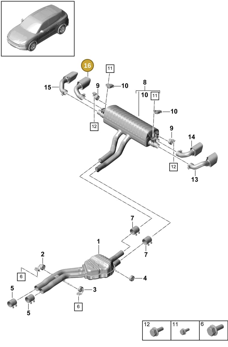 9Y0253824F — Porsche Cayenne (2017-2023) diagram p51203000, position 16