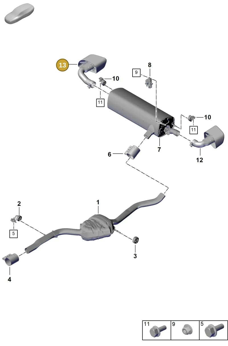 9Y0253824 — Porsche Cayenne Coupe (2023-2023) diagram p60203000, position 13