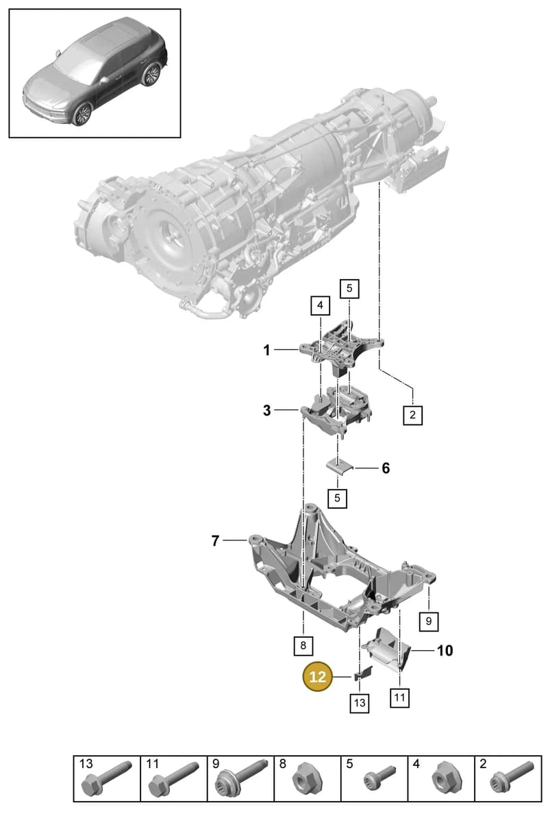 9Y0301188 — Porsche Cayenne (2017-2023) diagram p51306000, position 12