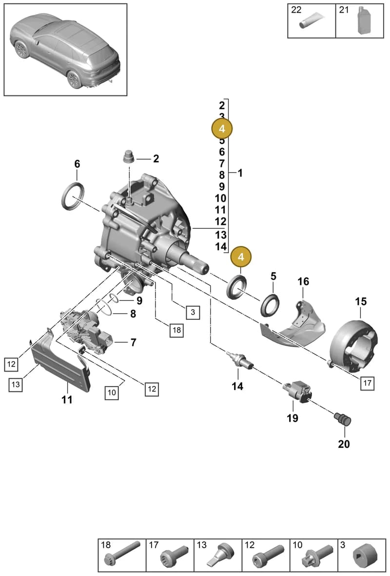 9Y0321199 — Porsche Cayenne (2017-2023) diagram p51305000, position 4
