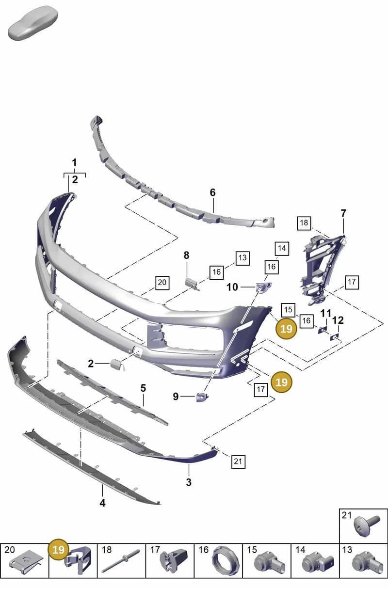 9Y0423337 — Porsche Cayenne Coupe (2023-2023) diagram p60802000, position 19